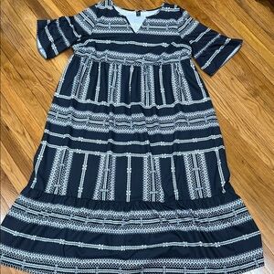 Navy and White Striped Maxi Dress